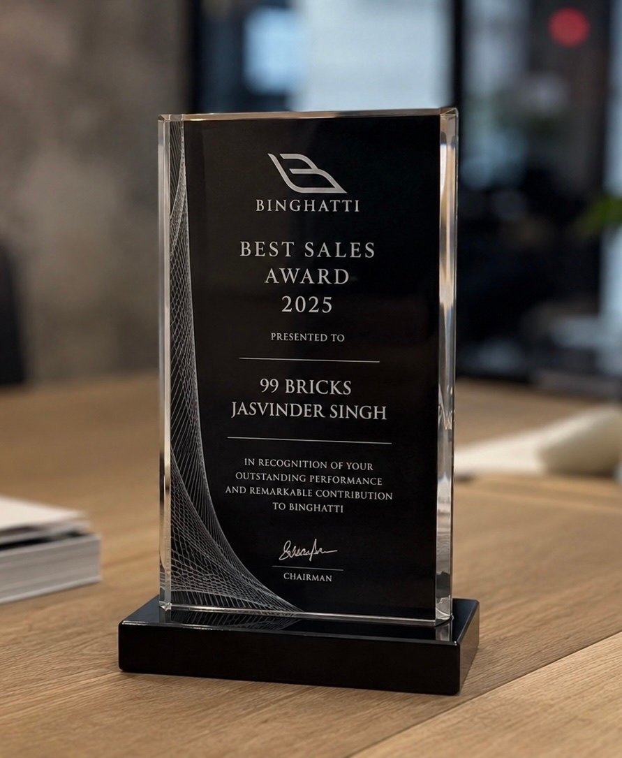 Binghatti Best Sales Award 2025 presented to 99Bricks