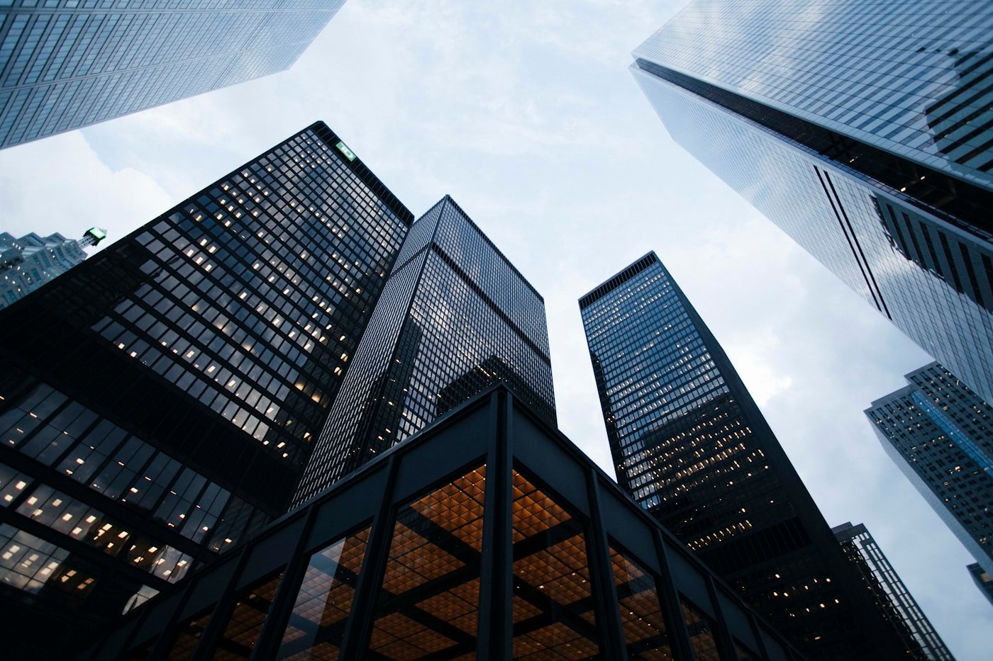 Commercial towers in a business district